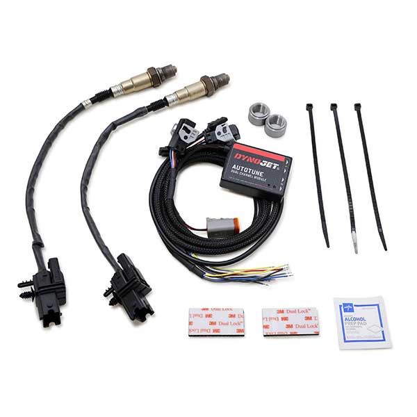 Lieferumfang des Autotune Kit für Powercommander V an Harley Davidson® Modellen mit 4-poligem Diagnosestecker